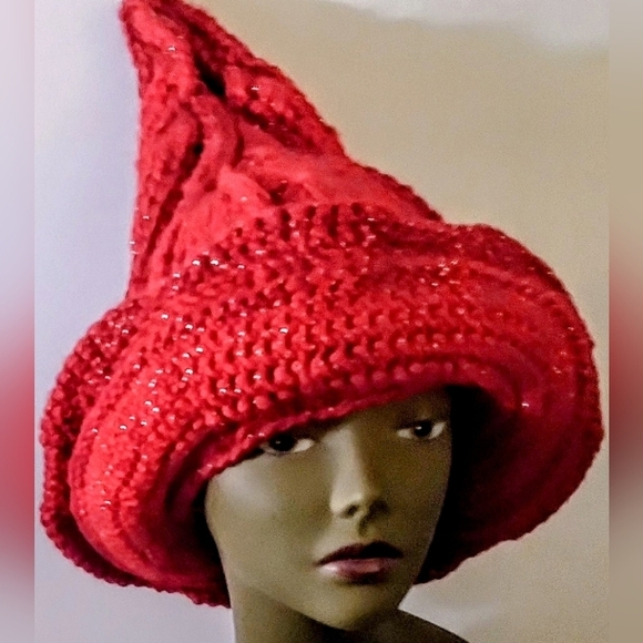 NWT Novelty Cashmere Blend Wide Brim Winter Hat With Bling!!! - Picture 3 of 5